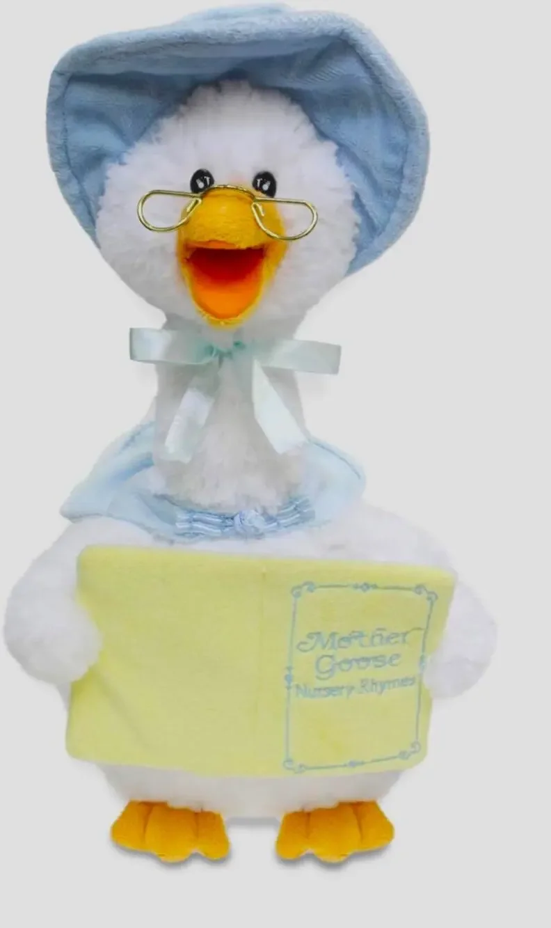 Blue Mother Goose Talking Plush Plays 7 Nursery Rhymes